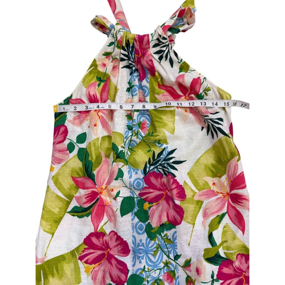 Tommy Bahama Lava Actually Linen-Blend Halter Dress Tropical Sundress Size M - Picture 6 of 9
